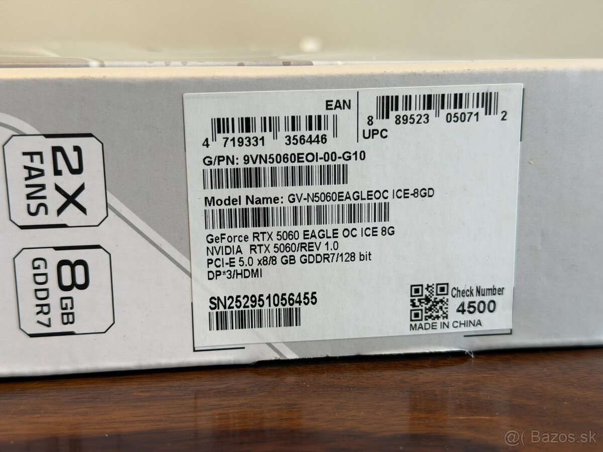 Gigabyte GeForce RTX 5060 Eagle OC white 8GB - nova, zaruka - 5