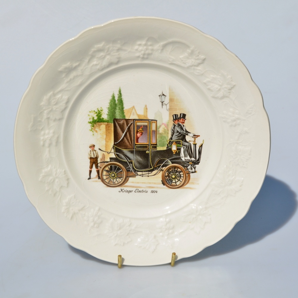 5 ks Veľké porcelánové taniere - veterány, oldsmobily - 5