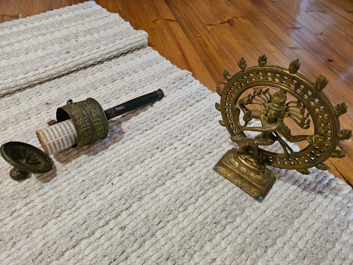 Kovová socha Shiva (Šiva, Natarádža, Nataraja). Výška 24cm. - 5