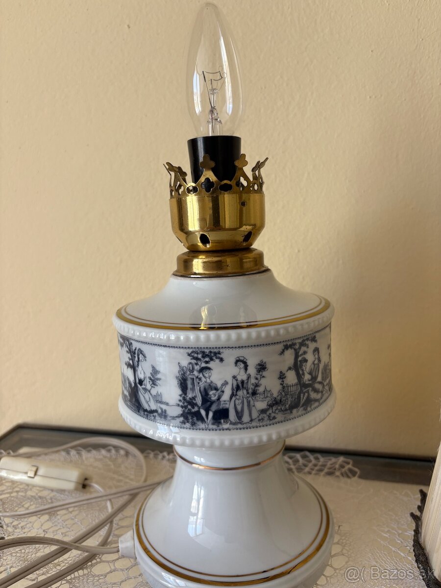 Nočná lmpa so vzorovaným porcelánovým podstavcom Wallendorf - 5