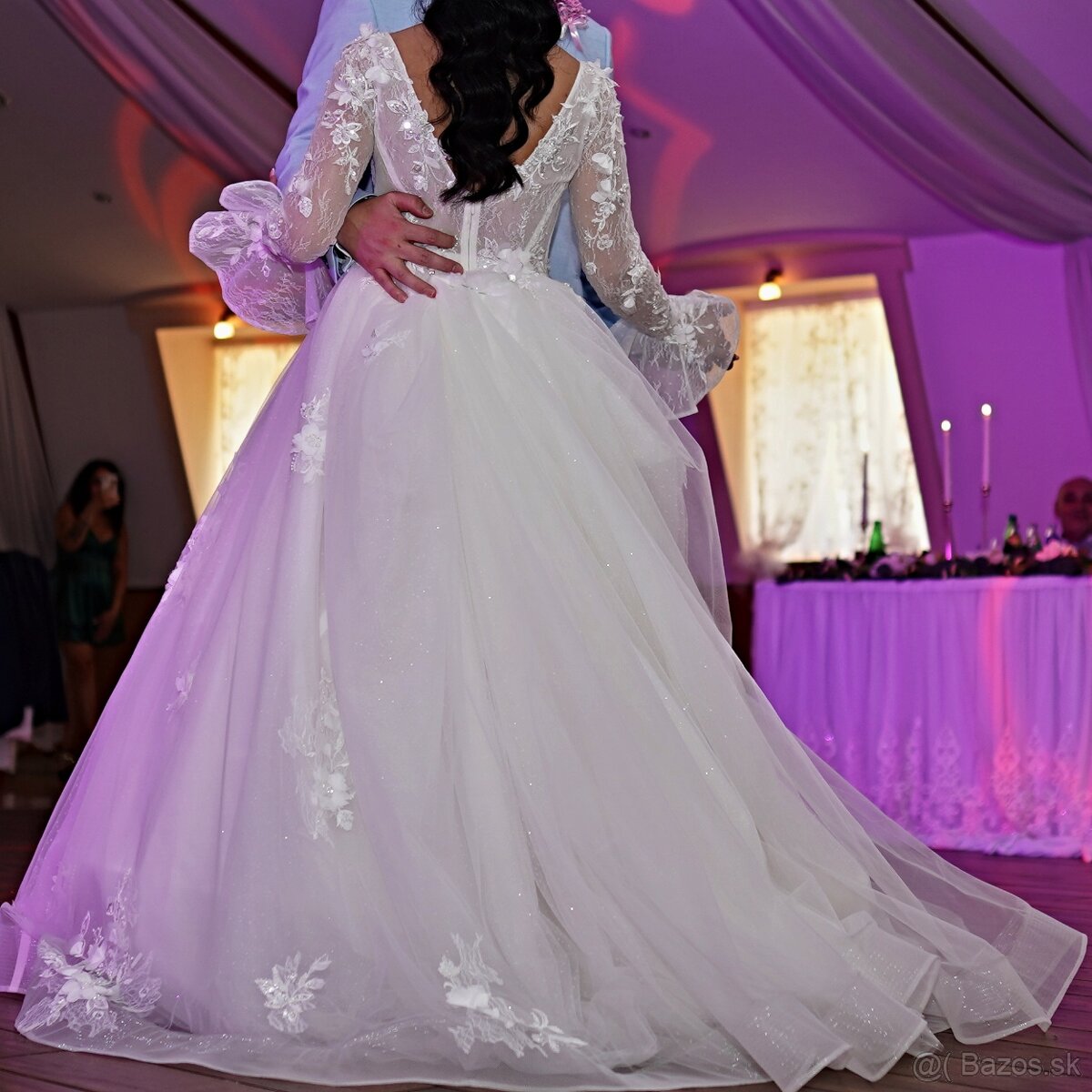 Luxusné svadobné šaty, ručne šité, veľkosť XS - 5