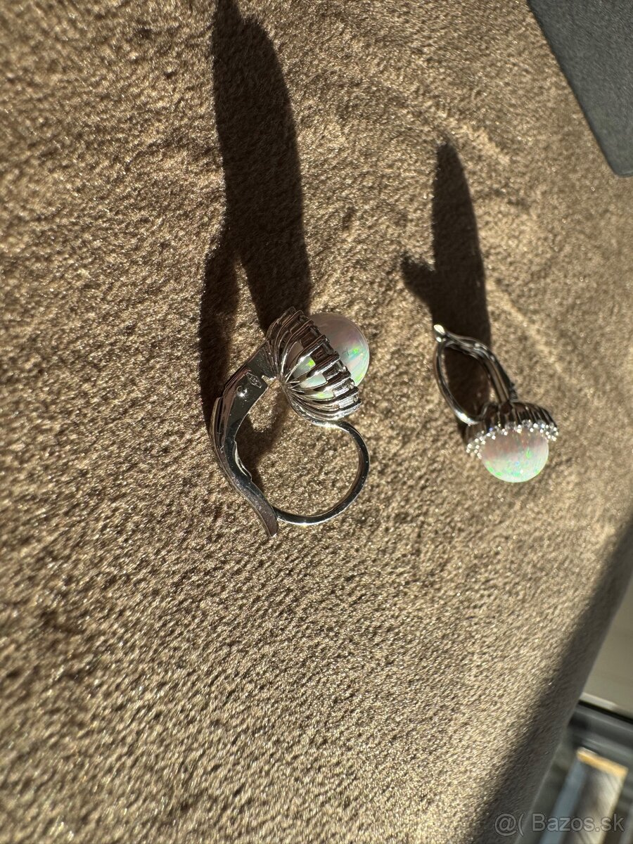 Zlaté náušnice s opálom - 5