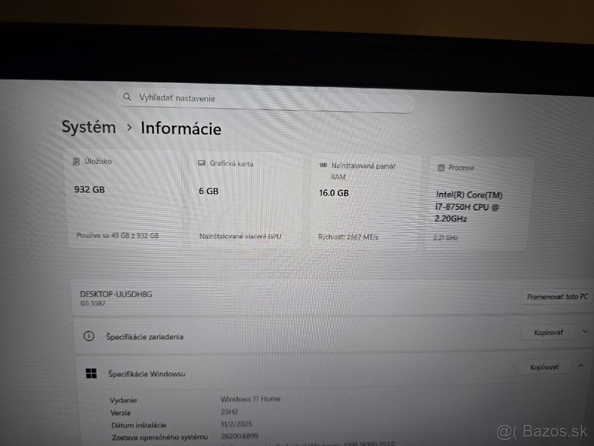 Notebook Dell G5 - 5