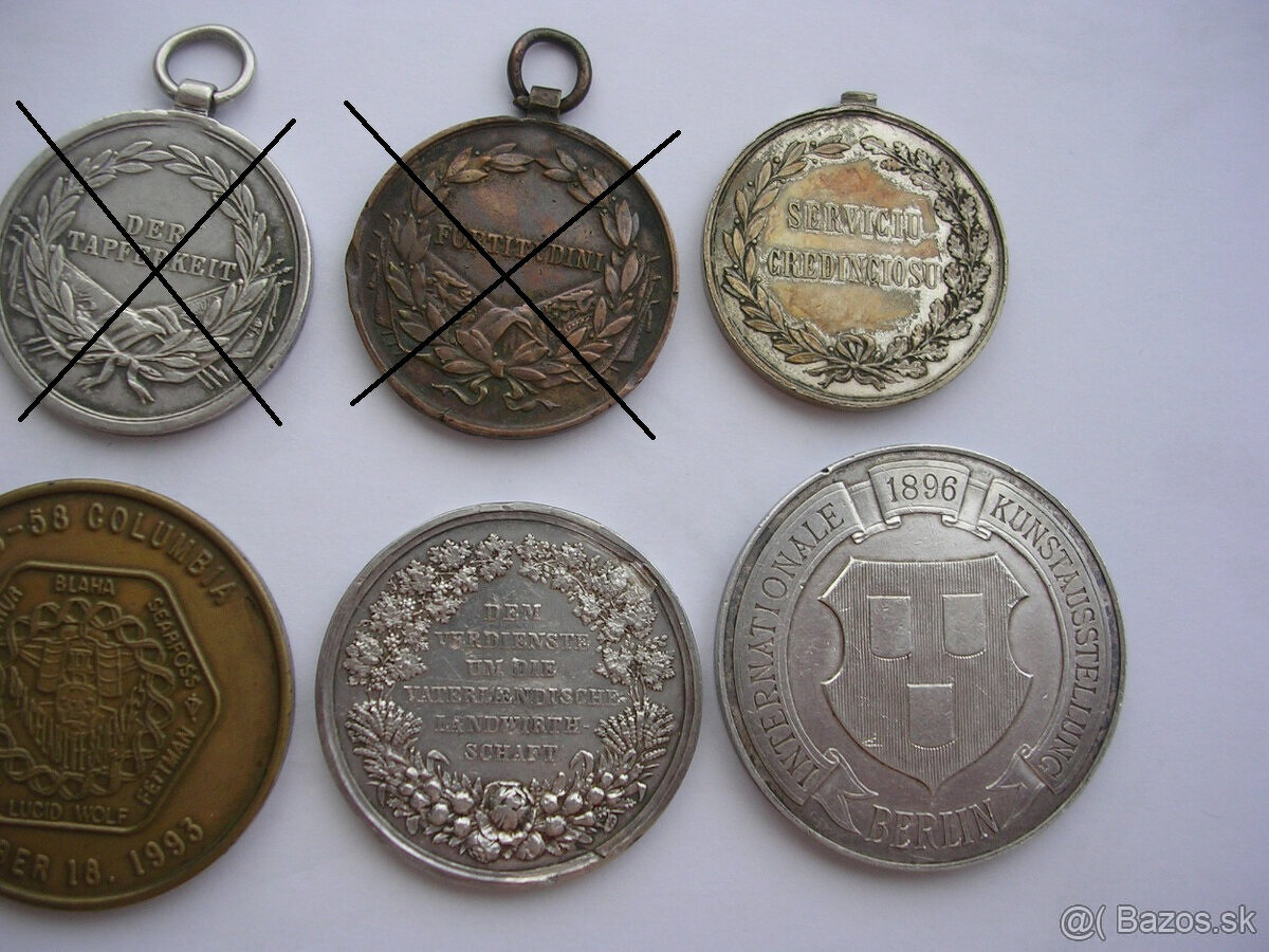 Konvolut medaili rôznych ročníkov v počte 5 kusov - 5