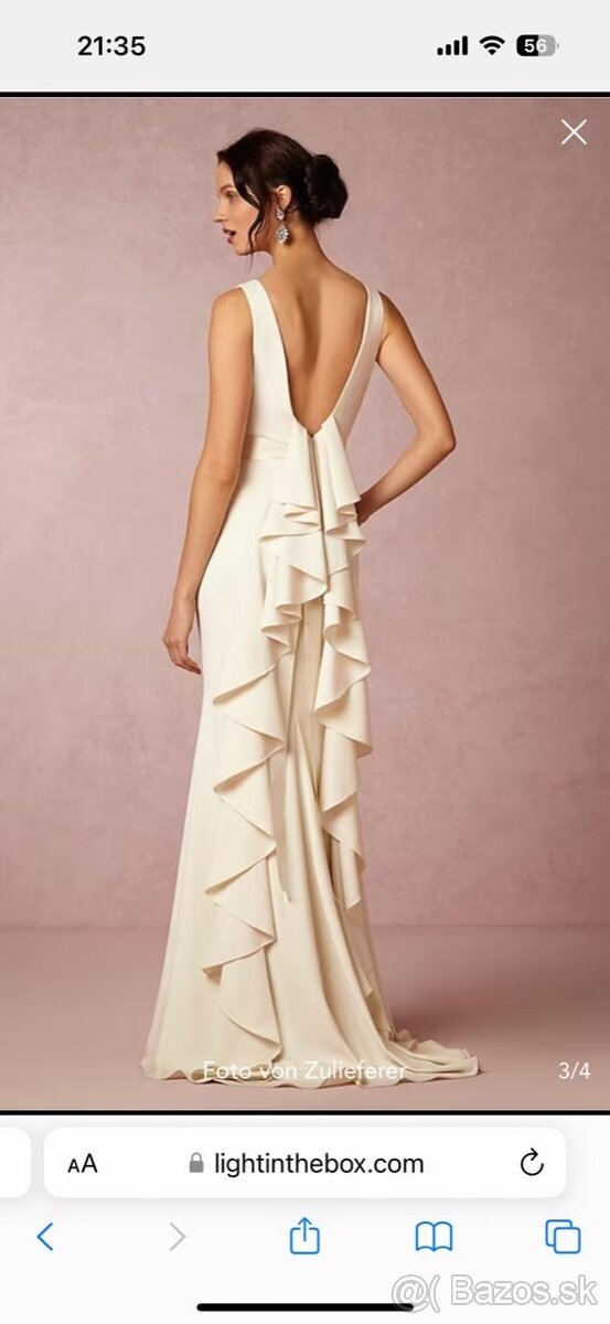 Svadobné šaty so závojom a korunou – farba ivory, elegantné - 5