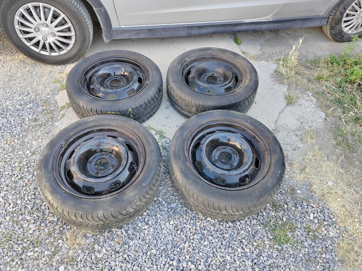 Plechové disky 4x108r15 s celoročnými pneumatikami - 5