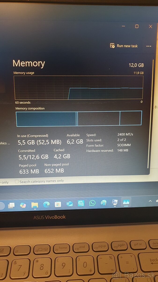 Asus vivobook 15 x512fa 12gb ram i5 - 5