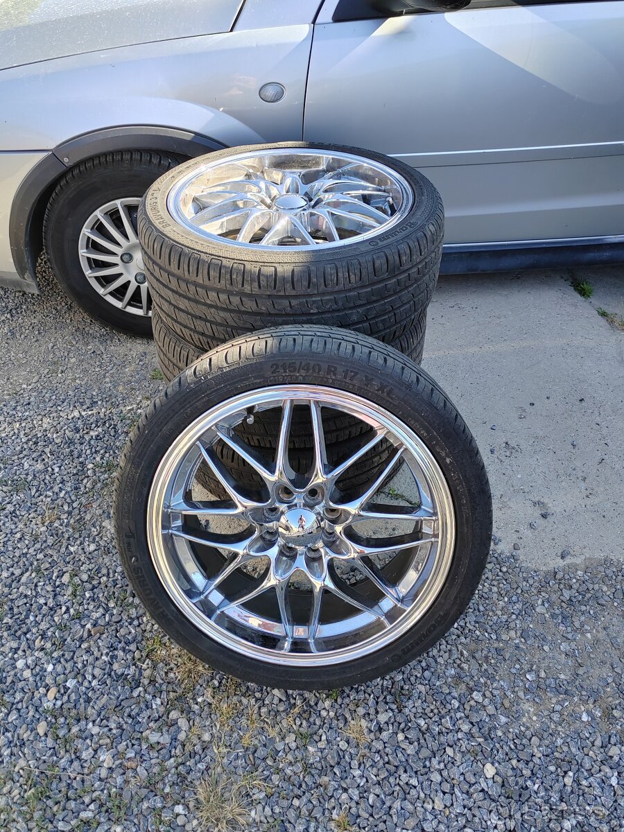 Jedinečné hliníkové disky 4x100r17 s letnými pneu Schumacher - 5