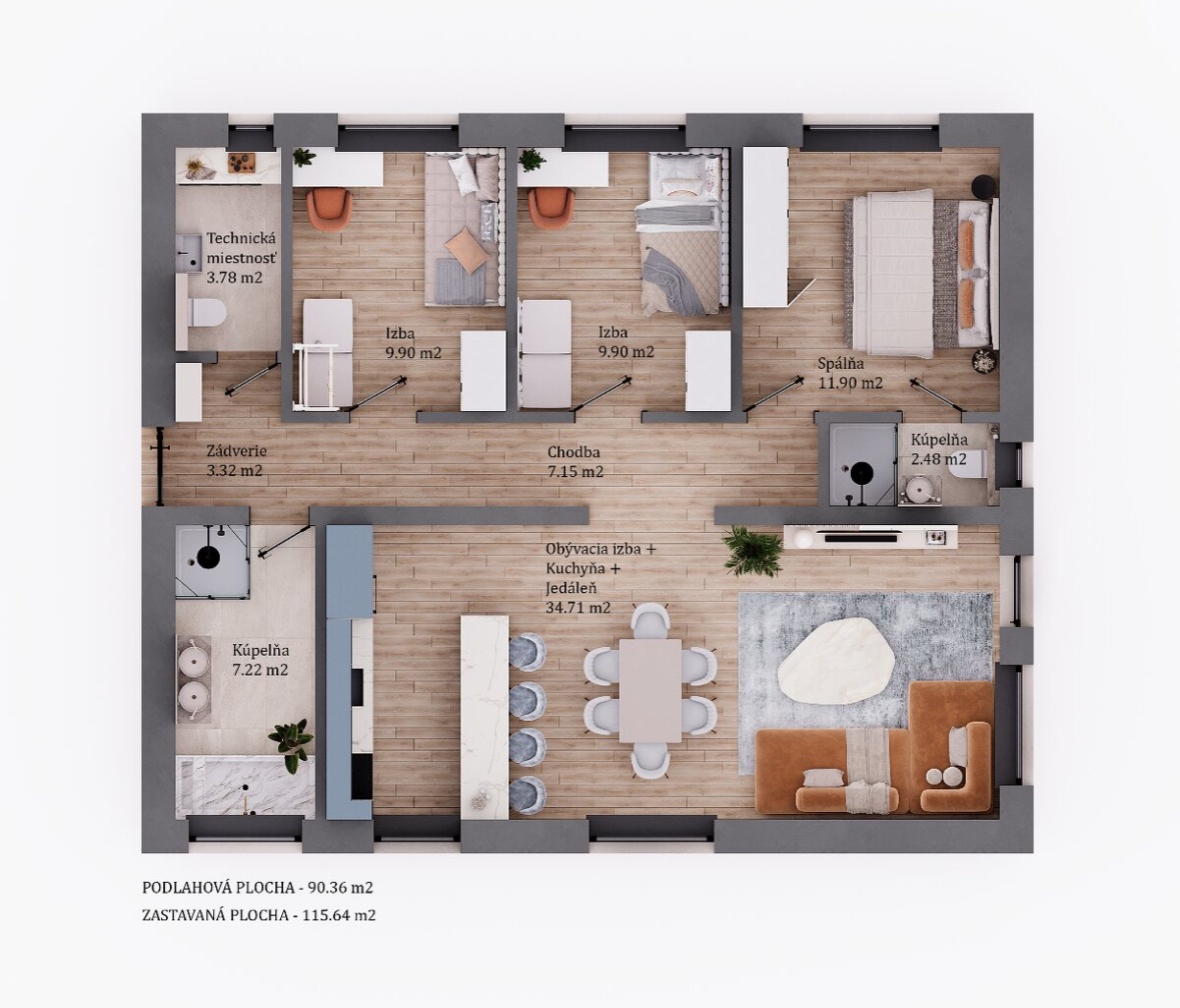 Novostavba - 4izbový Bungalov - 5