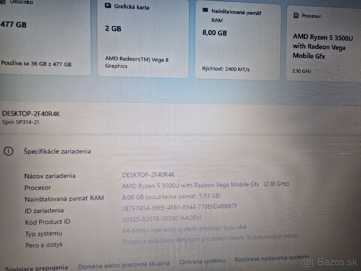 Otacaci a Kovovy Acer Spin 14 s 512gb ssd diskom 8gb ram 512 - 5