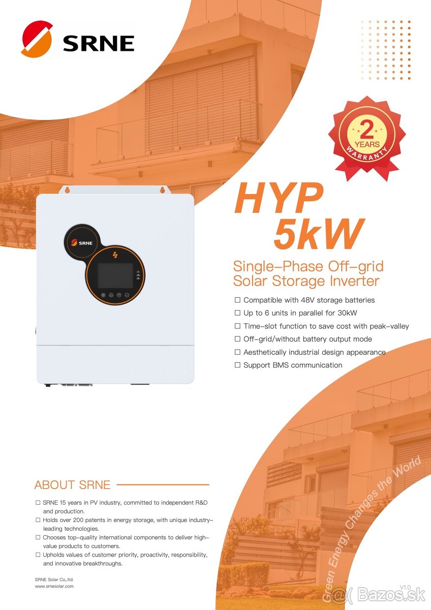 Hybridný/off-grid 1F 5kW menič IP65 - 5