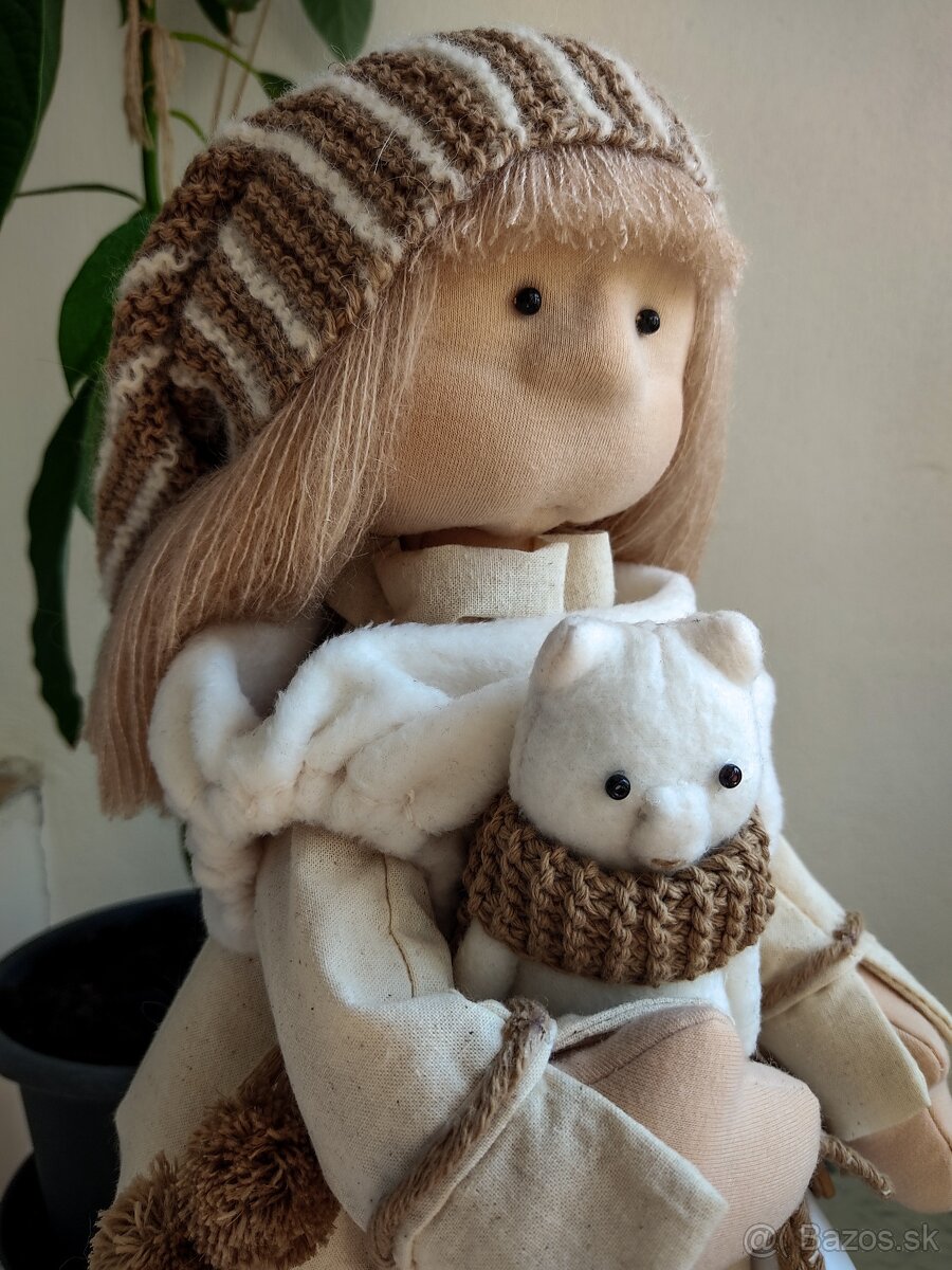 Interiérová textilná bábika s medvedíkom - 5