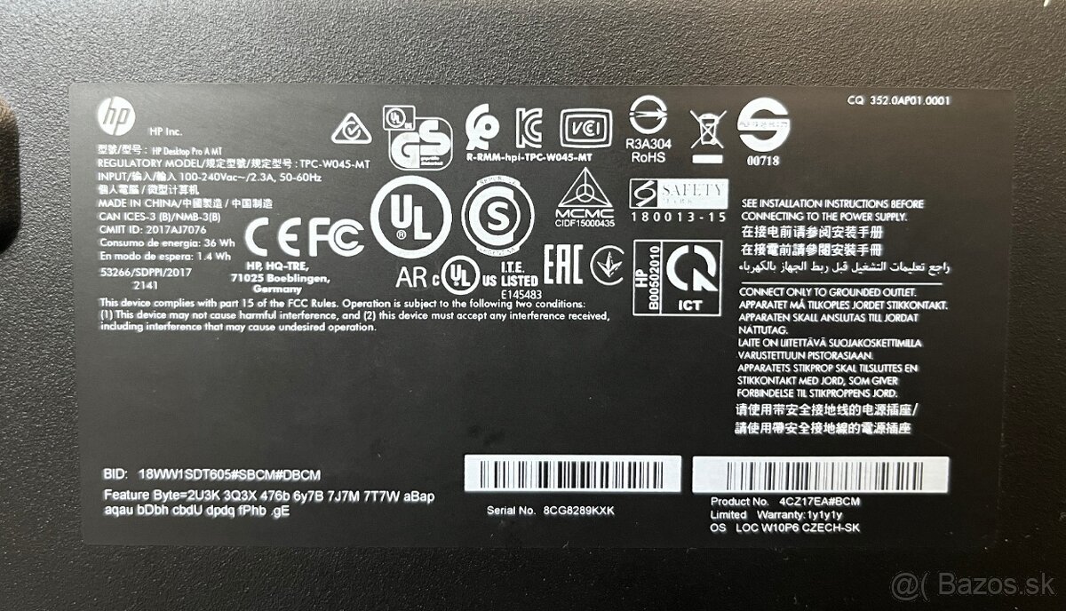 HP Desktop Pro A MT - 5