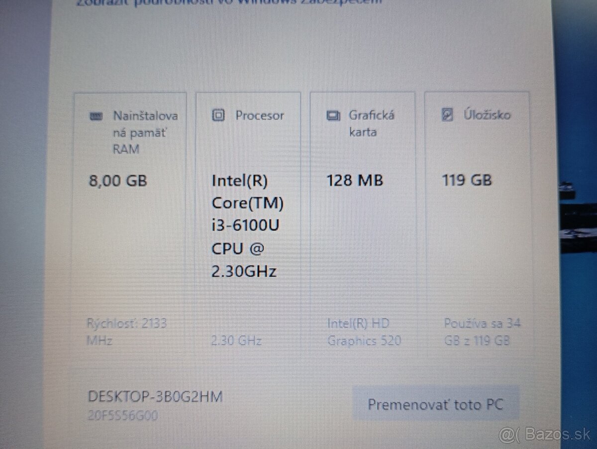Lenovo Thinkpad X260 + Intel core i3 + 8gb ram + Windows 10 - 5