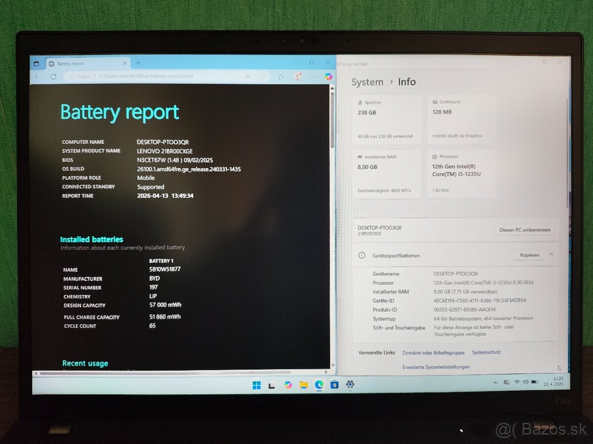 ThinkPad T14s Gen 3 | i5 • 8GB • 256GB SSD - 5