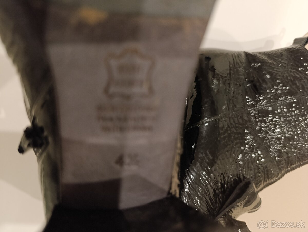 Prechodné kožené lakovkove čižmičky - 5