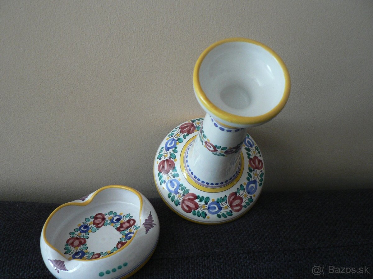 Modranská keramika svietnik,popolník - 5