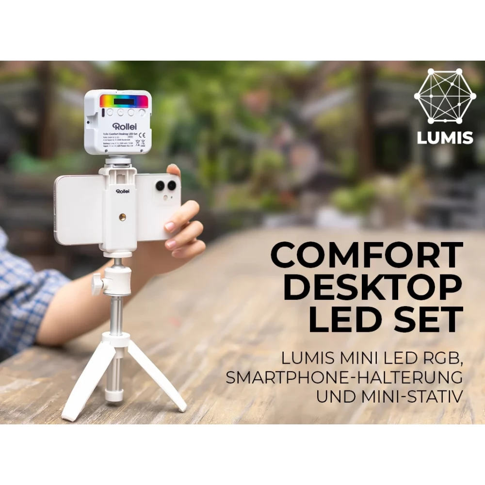 Rollei Lumis dobíjacie RGB svetlo s teleskopickým statívom - 5