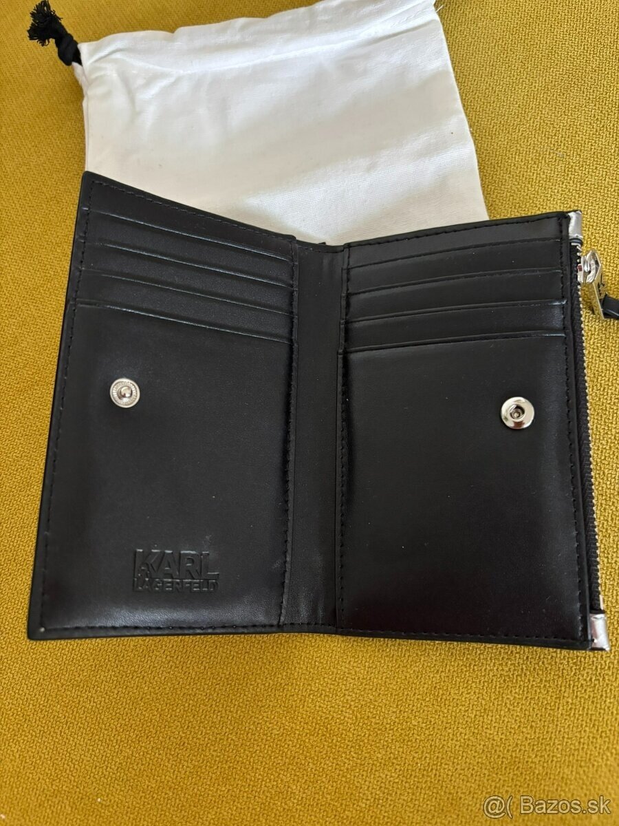 Kožená peňaženka Karl Lagerfeld K/SIGNATURE CROC FOLDED - 5