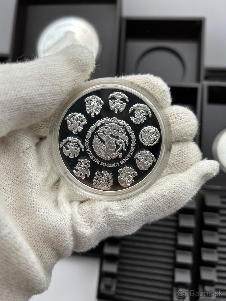 3x 1 oz. + 2 oz. + 5 oz. Investičné striebro Mexiko Chichen - 5