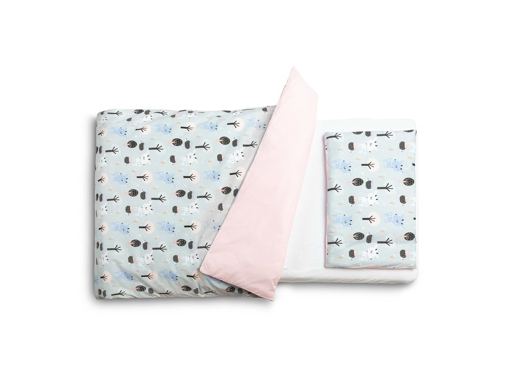 Obliečky do postieľky Jelene 100 x 135 cm Ružová/Modrá - 5