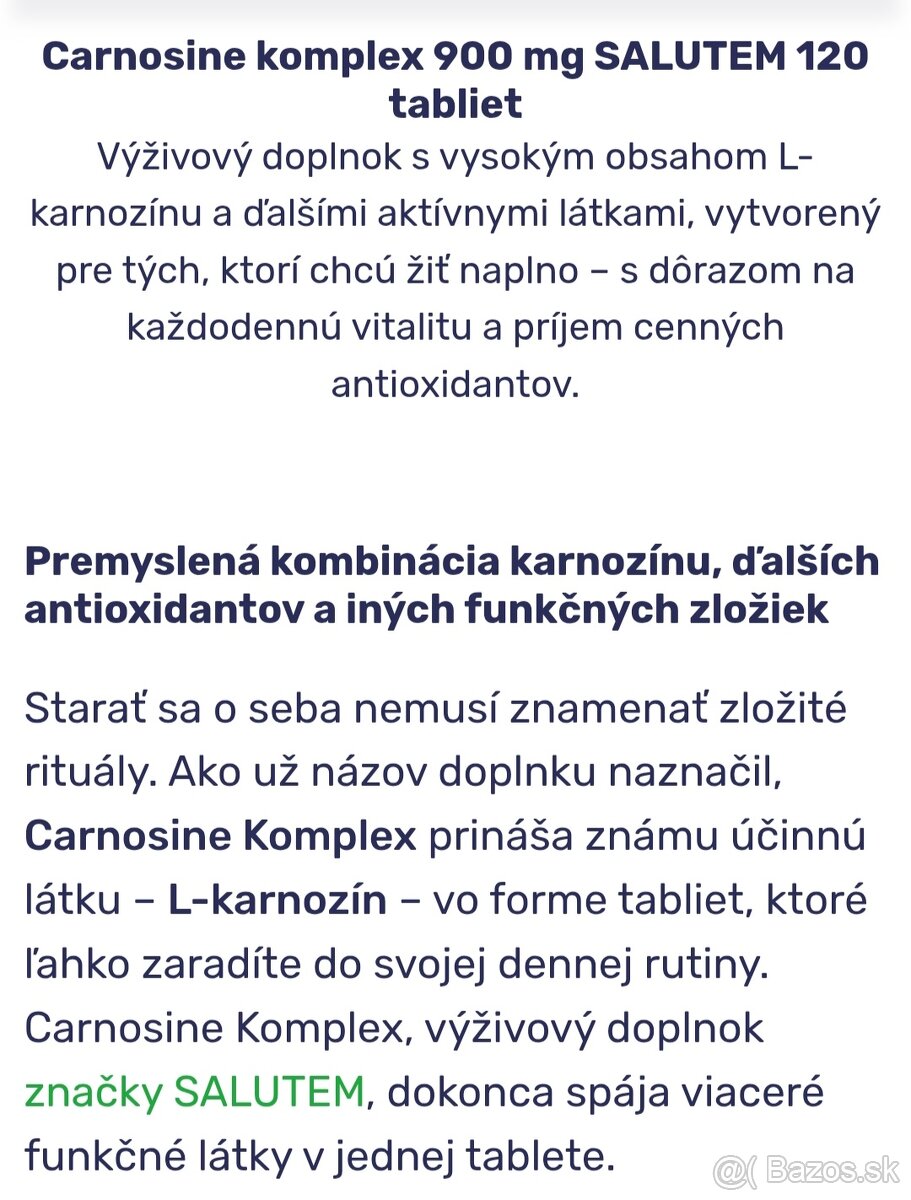 Predám Carnosine Komplex - 5