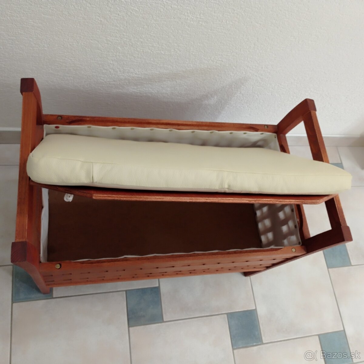 drevená lavica, lavička na sedenie s úložným priestorom - 5