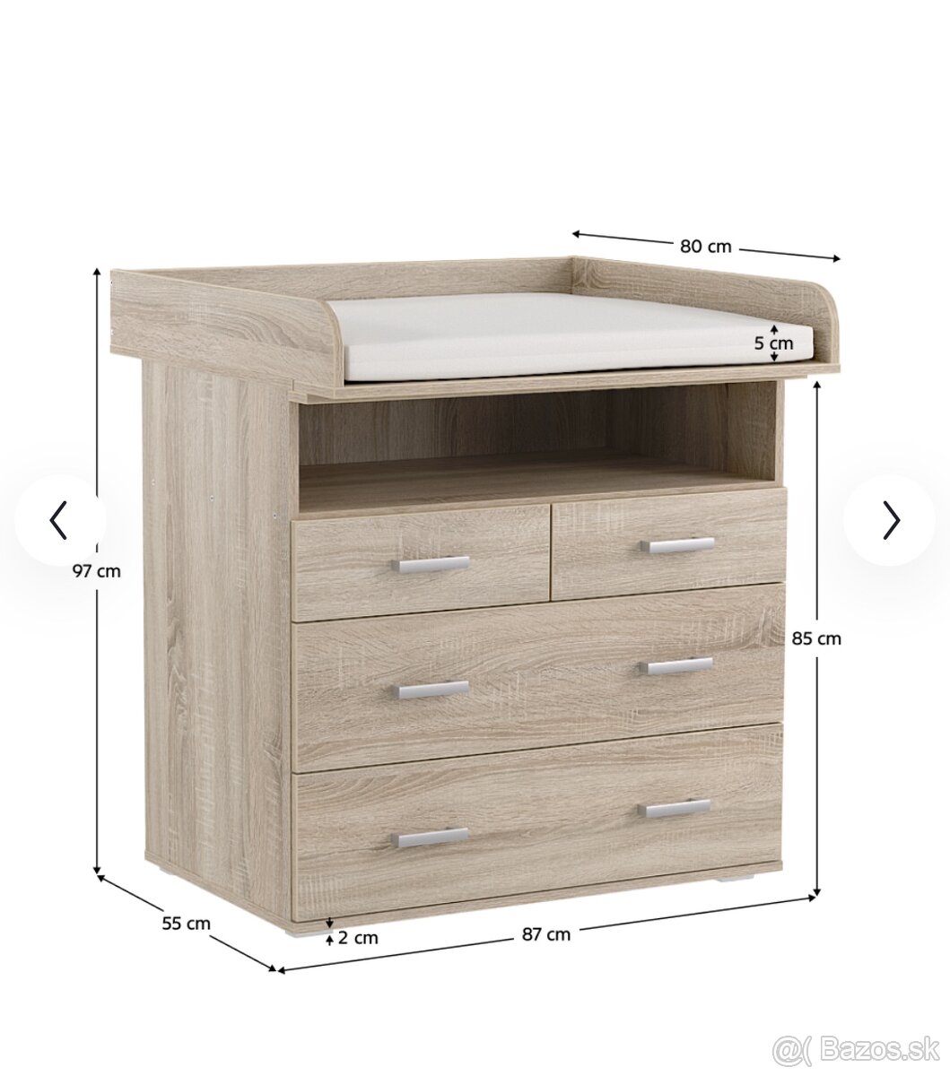 Komoda a prebalovacim pultom - 5