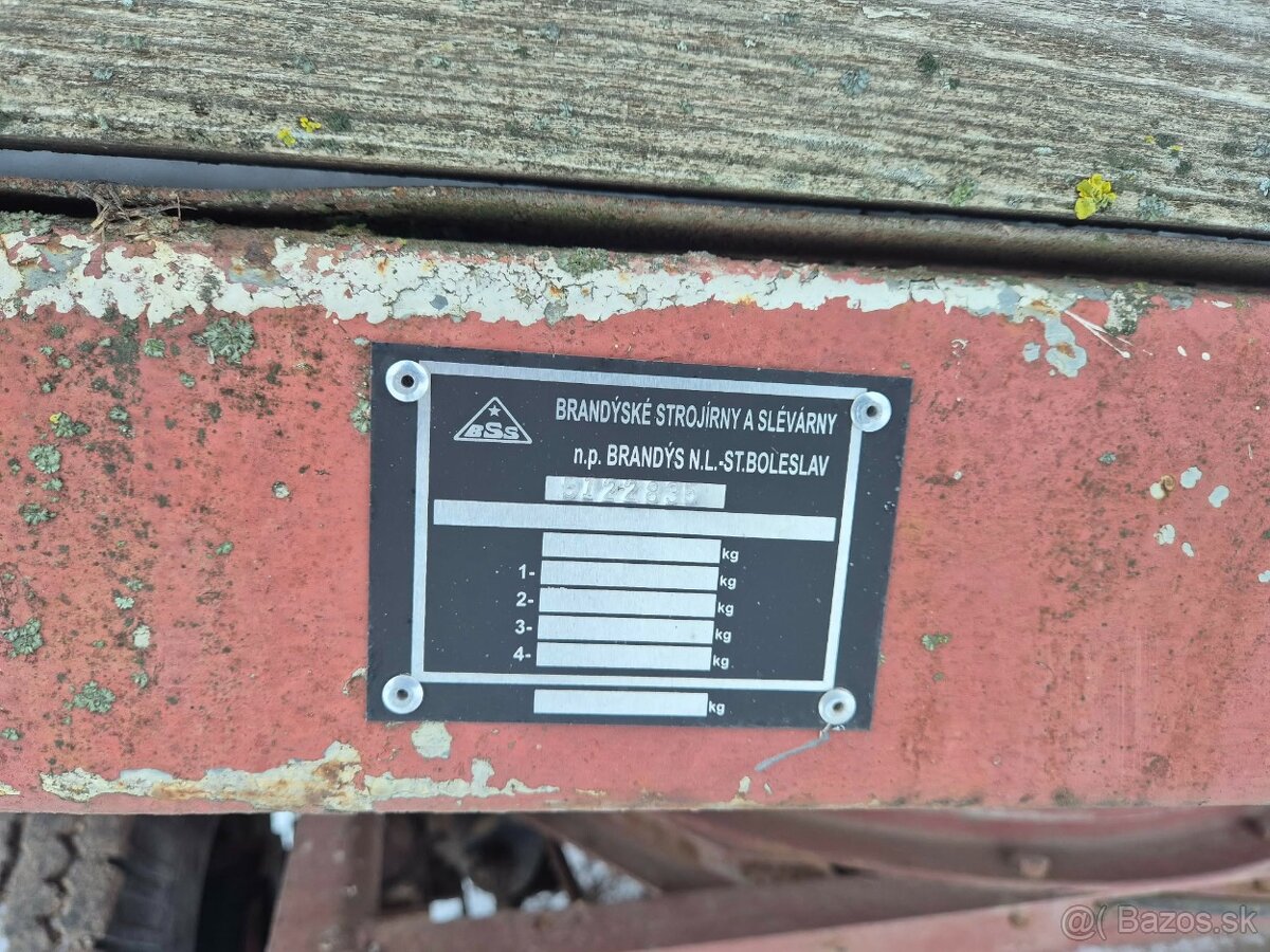 Predám traktorový príves BSS P53 typ S - 5t - 5