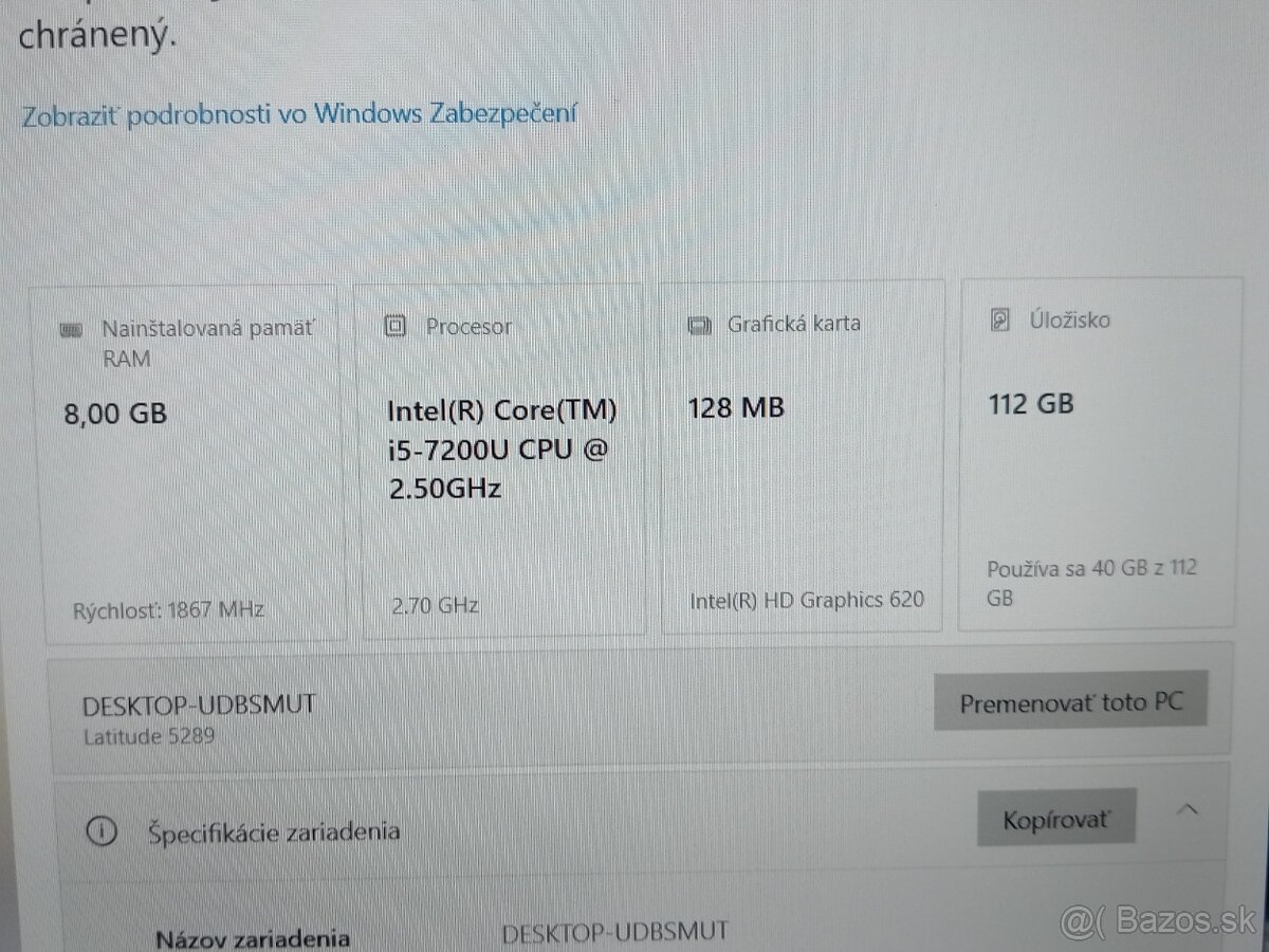 dotykový Dell Latitude 5289 , Intel® Core™i5 ,8gb ram , ssd - 5