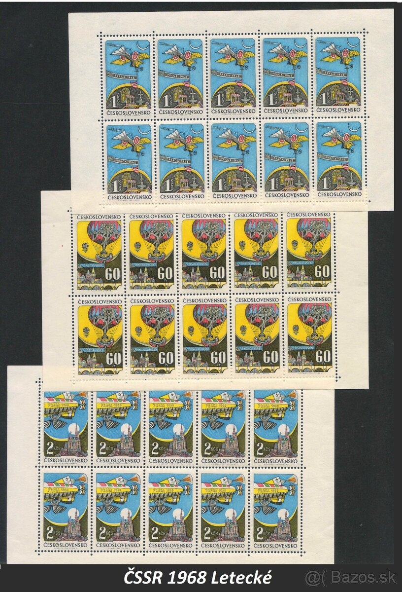 Poštové známky, filatelia: ČSSR, desaťbloky PRO - 5
