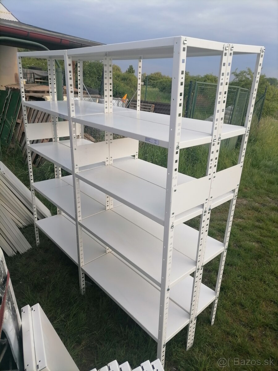 Predám zánovné plechové regále - 5