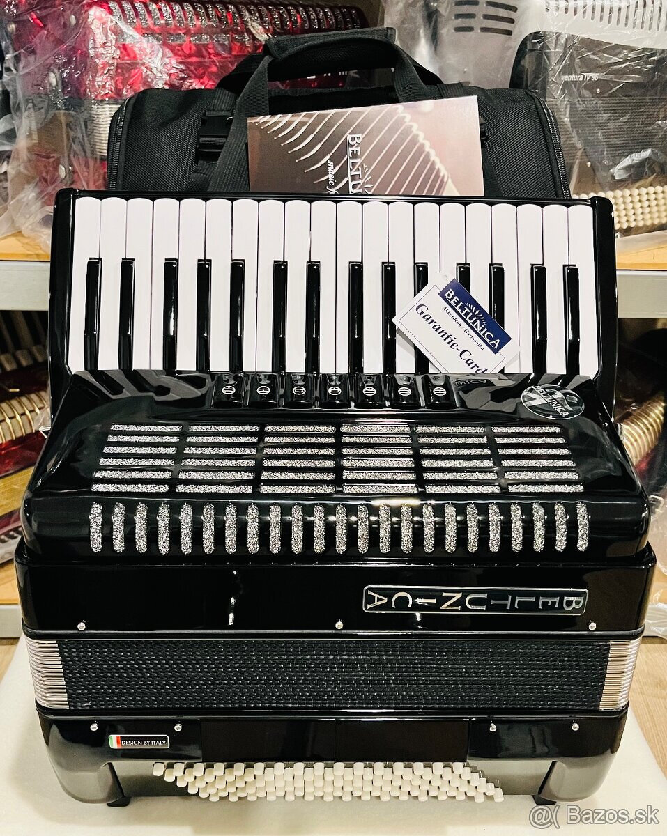 Nový akordeón Beltunica Vivaldi- DE LUXE 96 basový- krásny z - 5