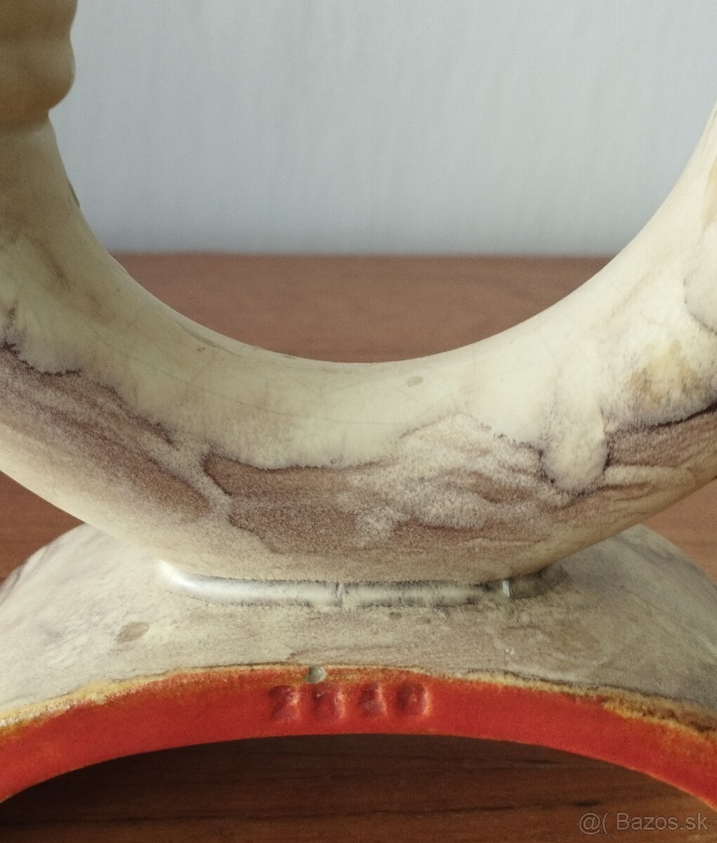 Starožitný, keramický svietnik - 5