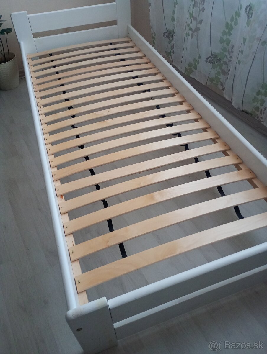 Posteľ drevená masív 2x postele s roštom - 5