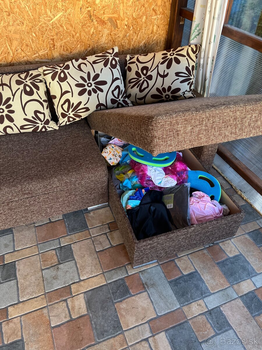 Gauč hnedý roztahovaci - 5