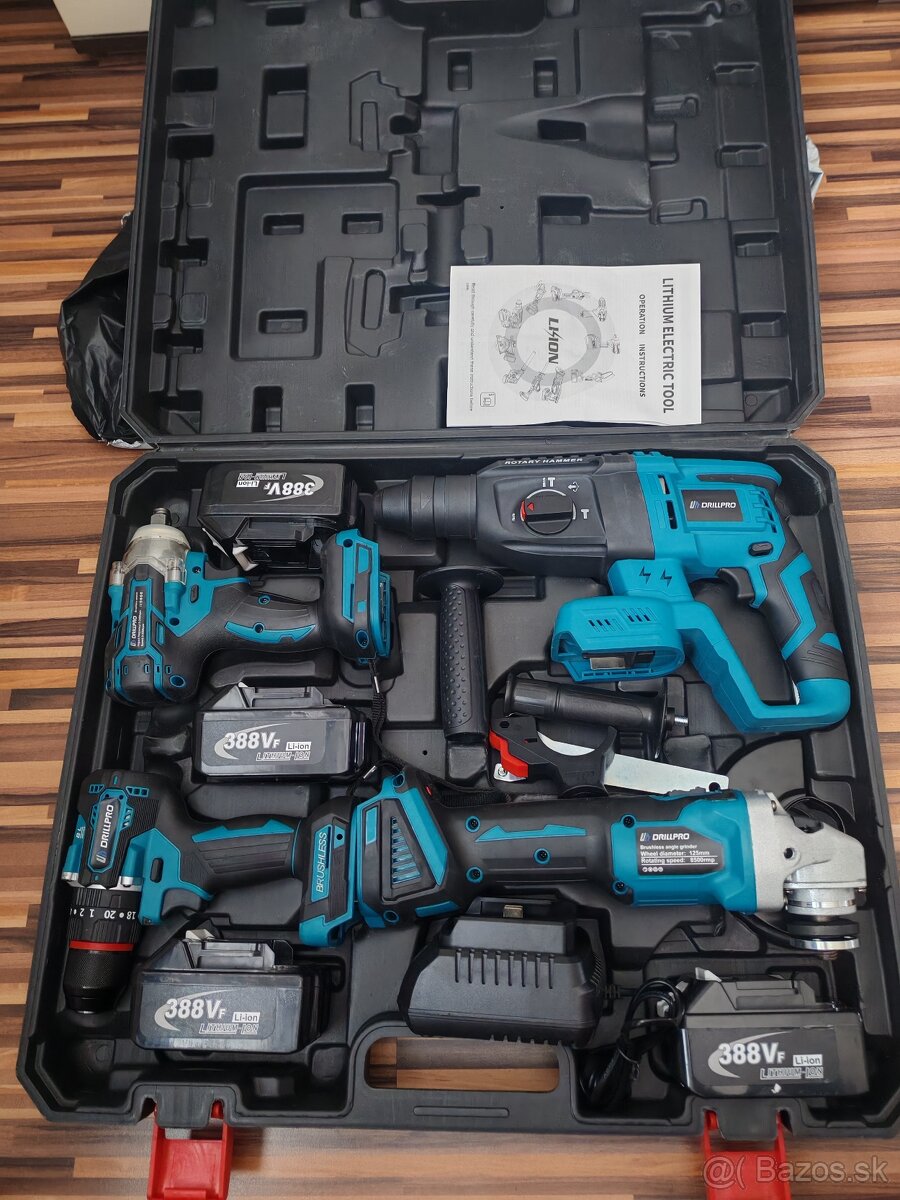 Aku set náradia 4ks, NOVÉ 4ks batérii - 5
