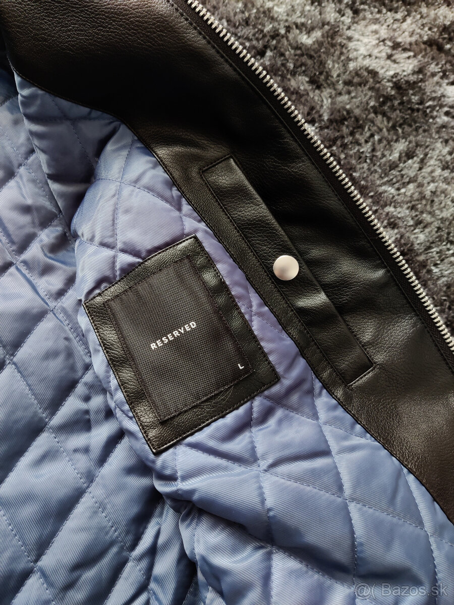 Pánska koženková bunda, bombera, riflovka - 5