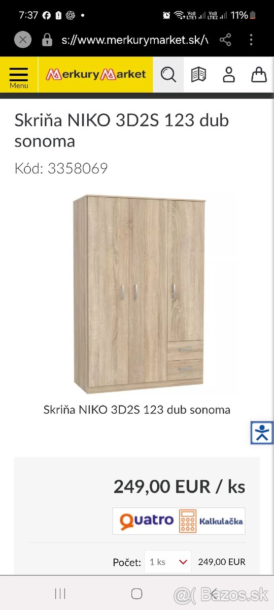 Skriňa Niko 122x185cm - 5