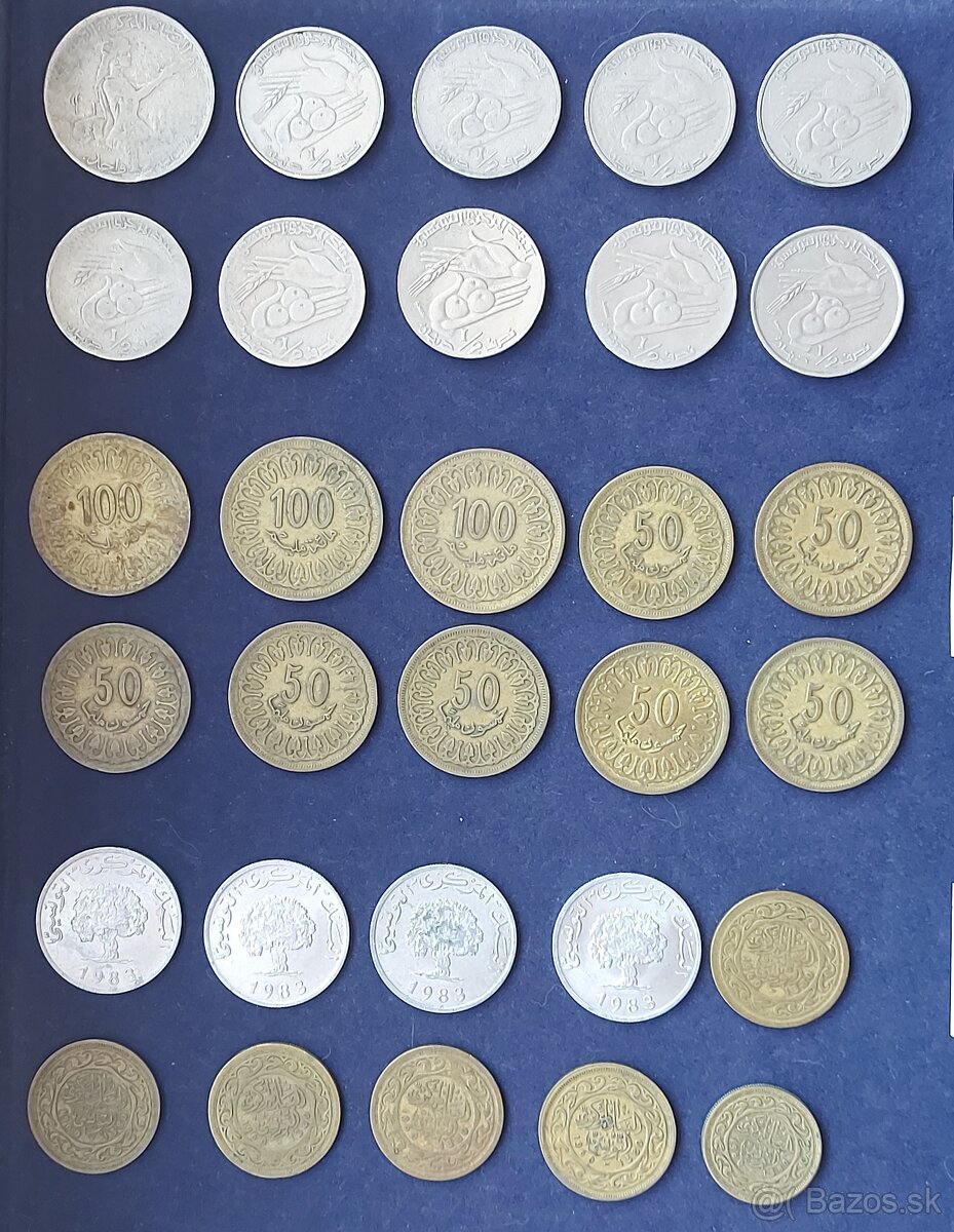 Zbierka mincí - Tunisko, Taliansko, Kanada, striebro ostrovy - 5