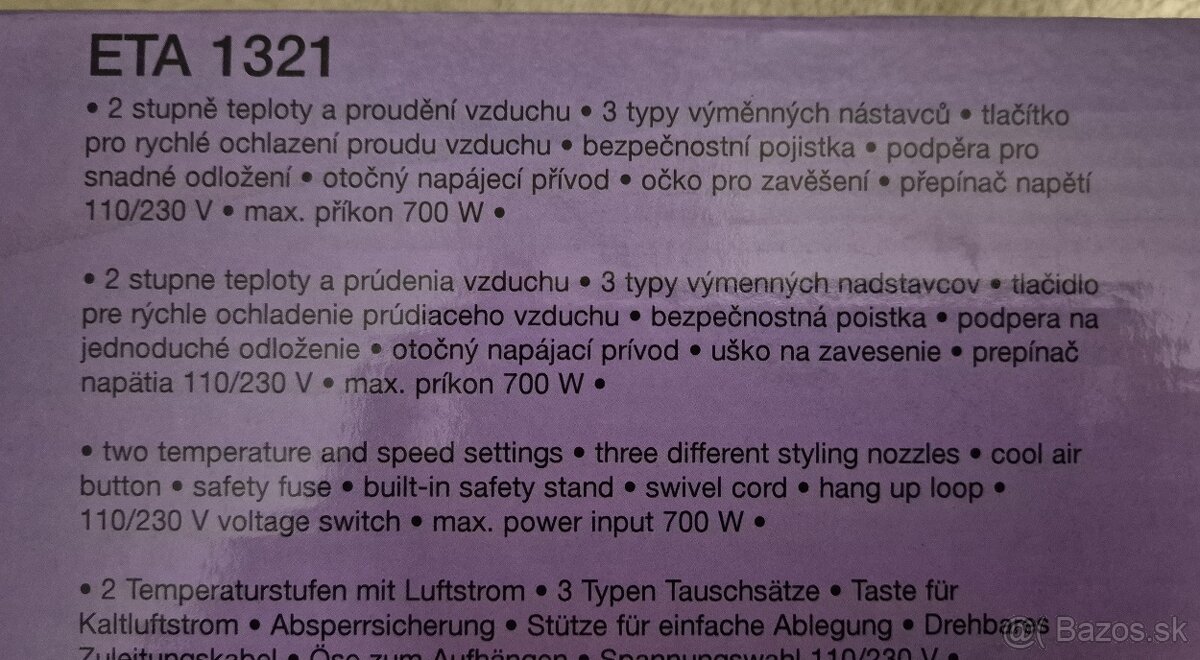 Teplovzdušná kefa ETA 700 W - 5