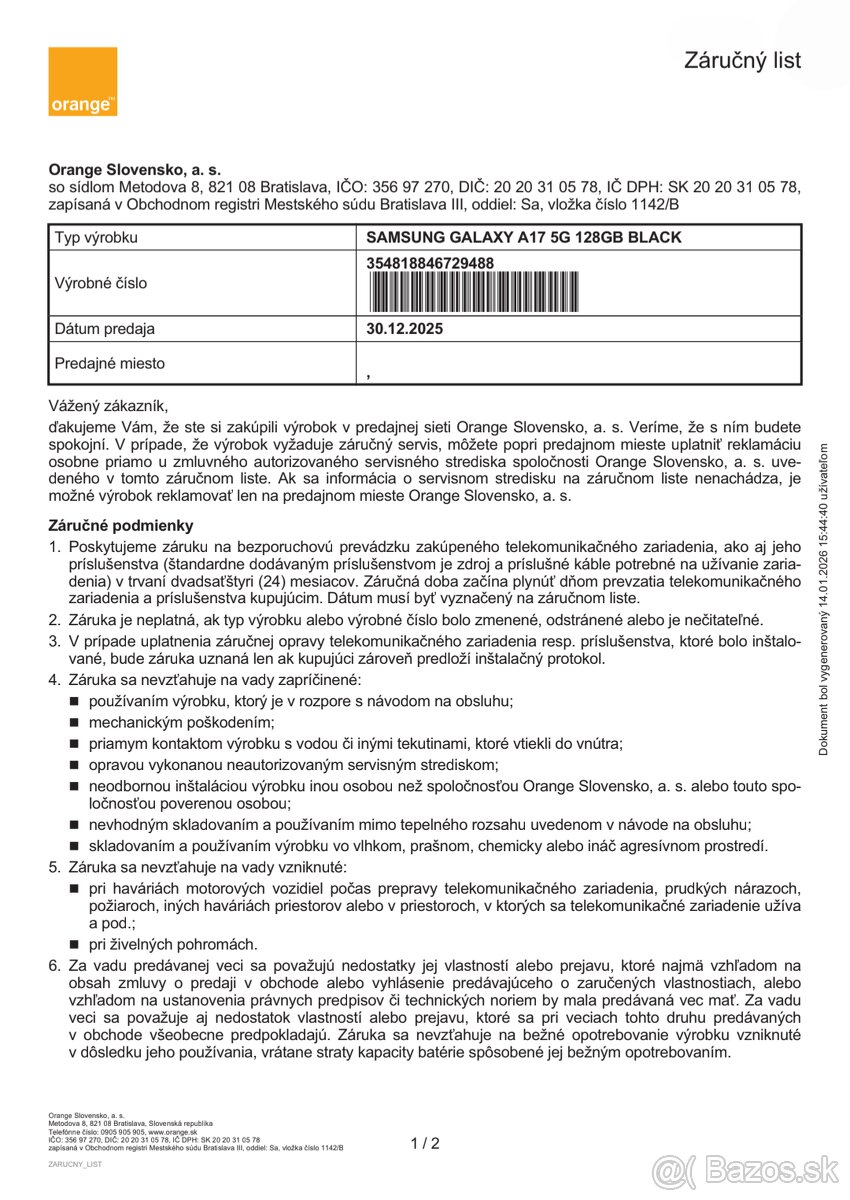 Samsung A17 5G Black - 5