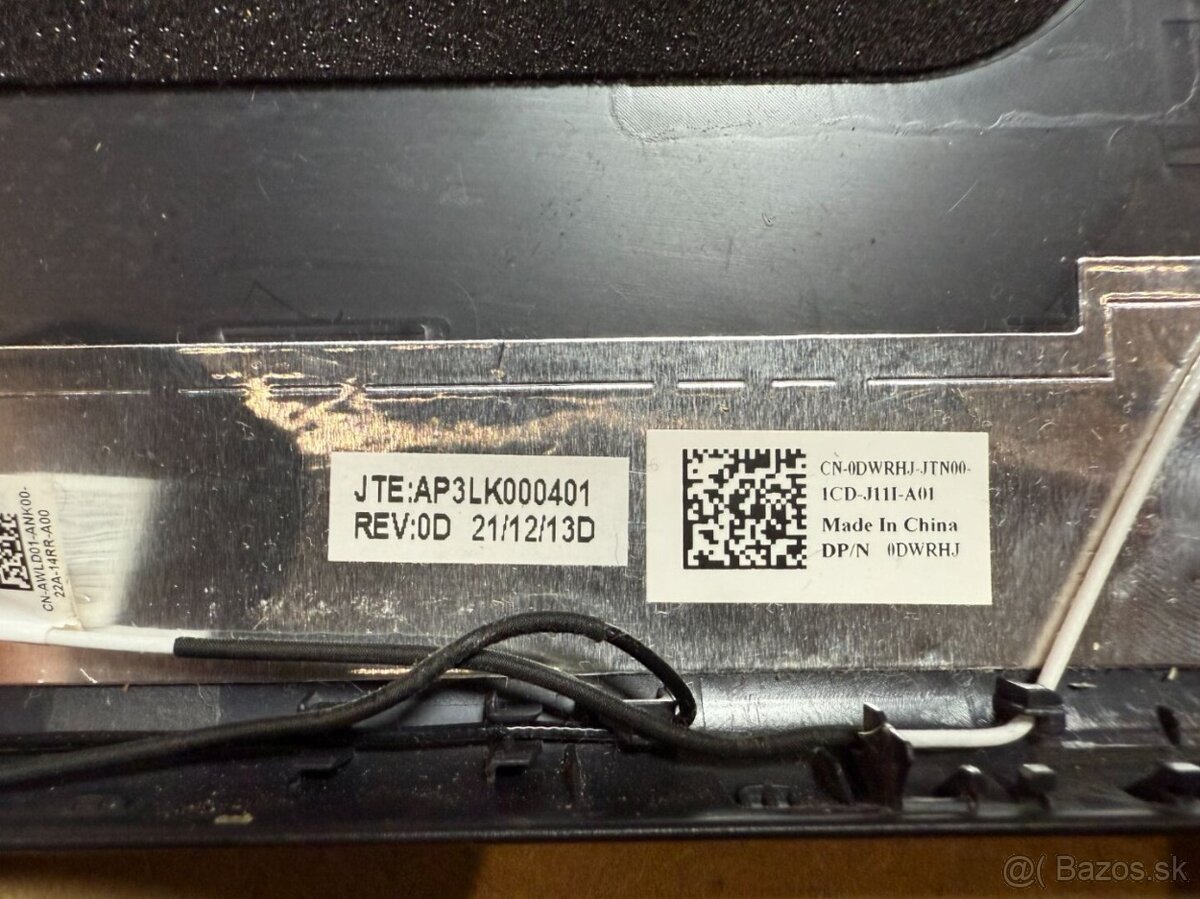 Vrchný kryt displeja Dell s anténami – originál diel - 5