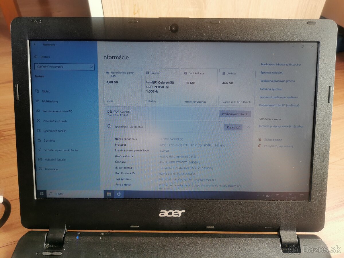 Notebook 11,6" ACER TravelMate B116 - 5