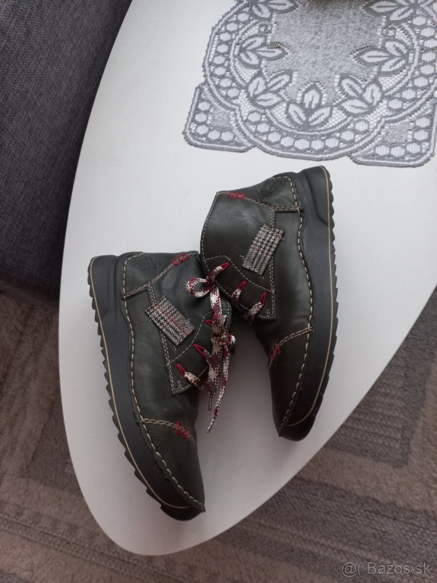 Damske RIEKERc38 topanky zelene khaki - 5