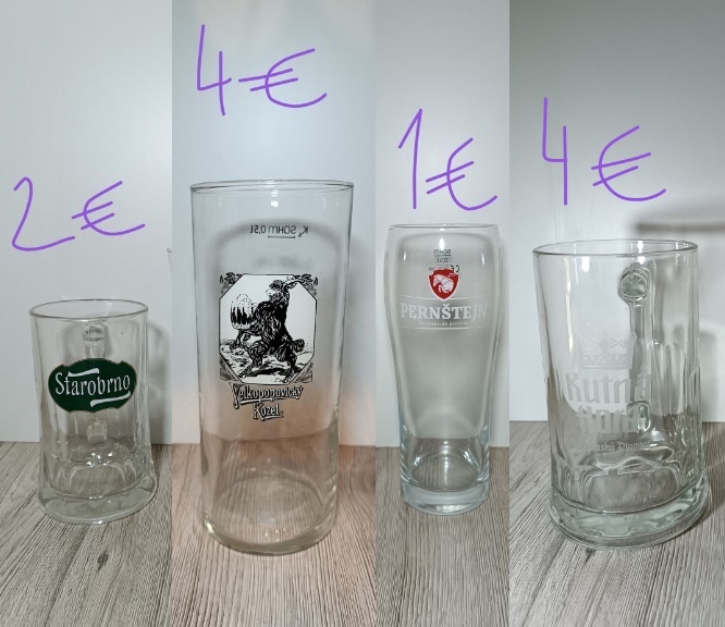 České pivové poháre 1 - 5