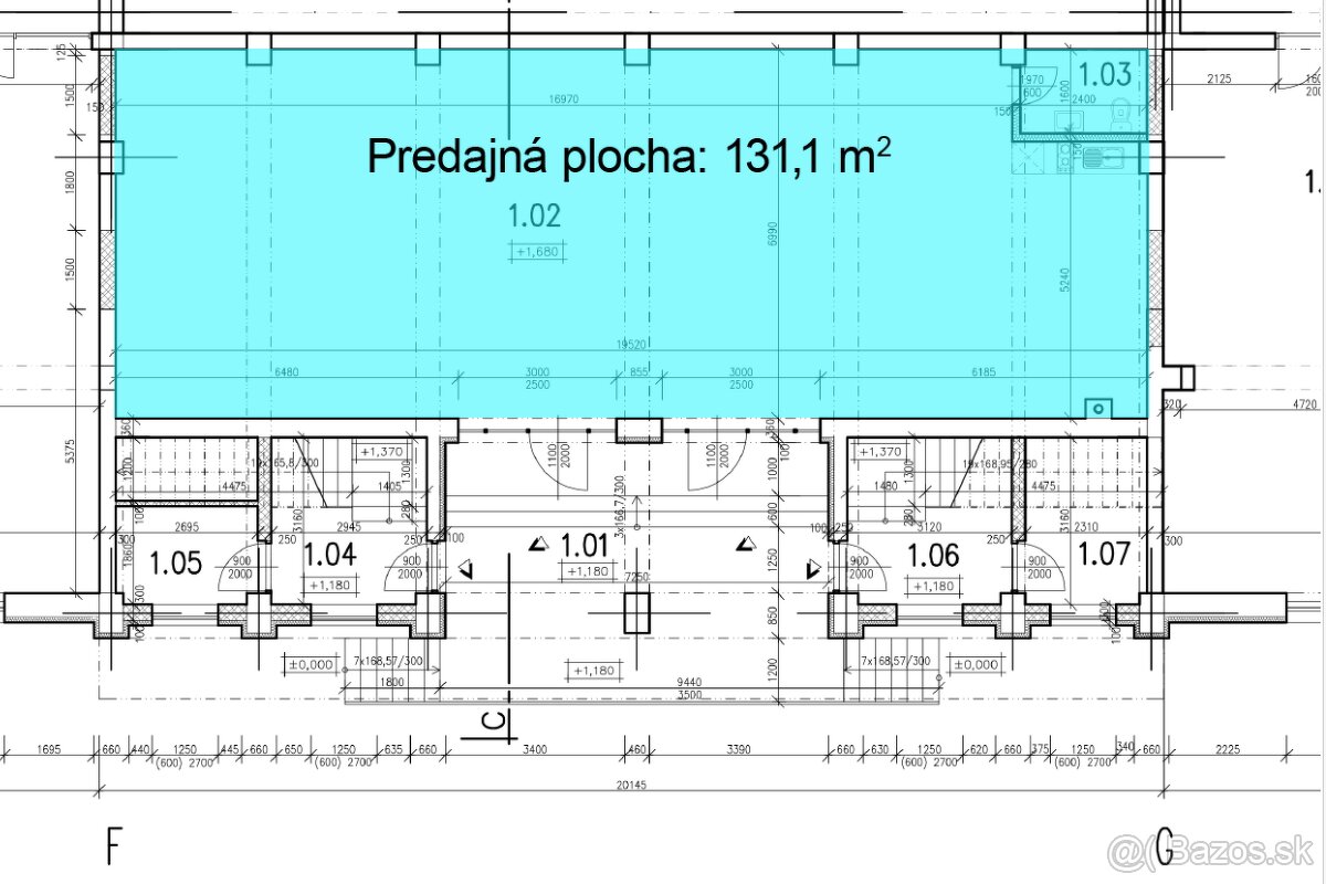 Obchodný priestor na prenájom 131 m² v polyfunkčnom centre - 5