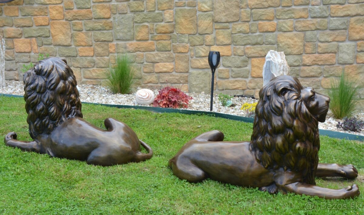 Zámecké bronzové sochy - Lvi - pár - 5