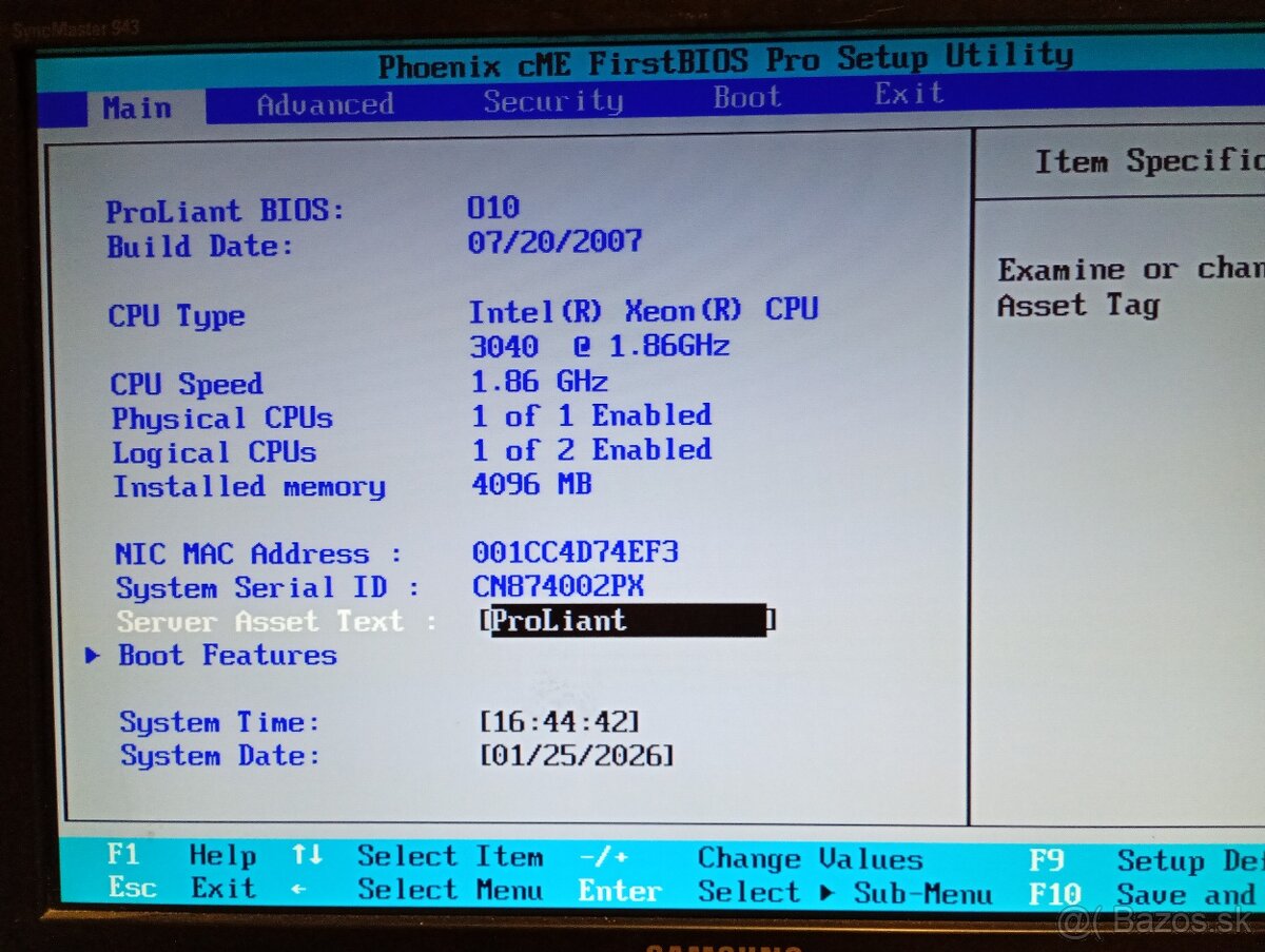 Predám funkčný Server HP ProLiant ML110 G4 - 5