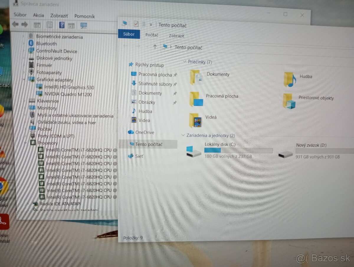 predám Dell precision 7520 , Intel core i7 , 32gb ram , ssd - 5